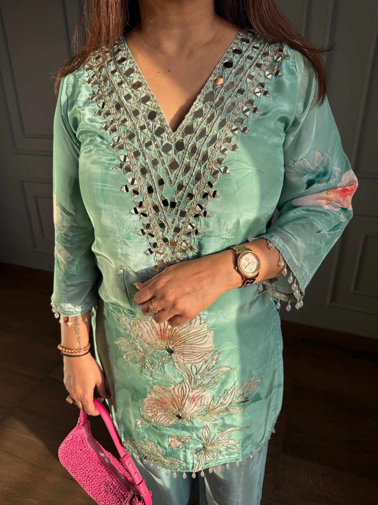 Crepe co-ord set with farshi pants (Syeda)