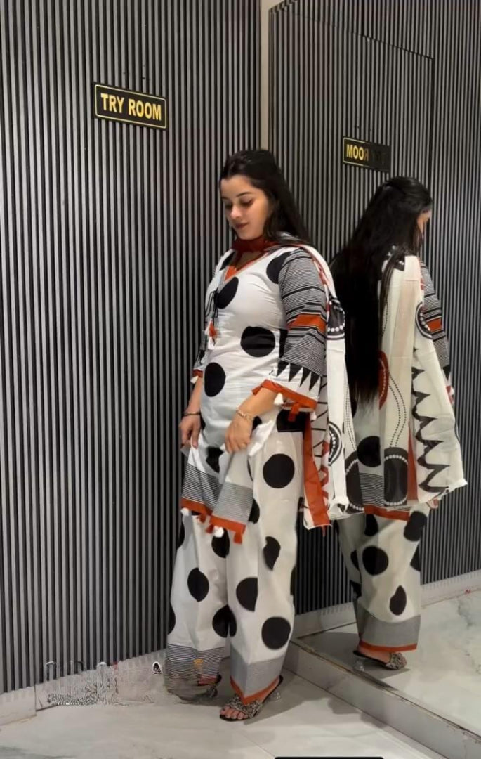 Off White & 4 Color Farshi Salwar Suit