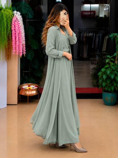 Women's 3-Piece Co-Ord Set with Long Shrug