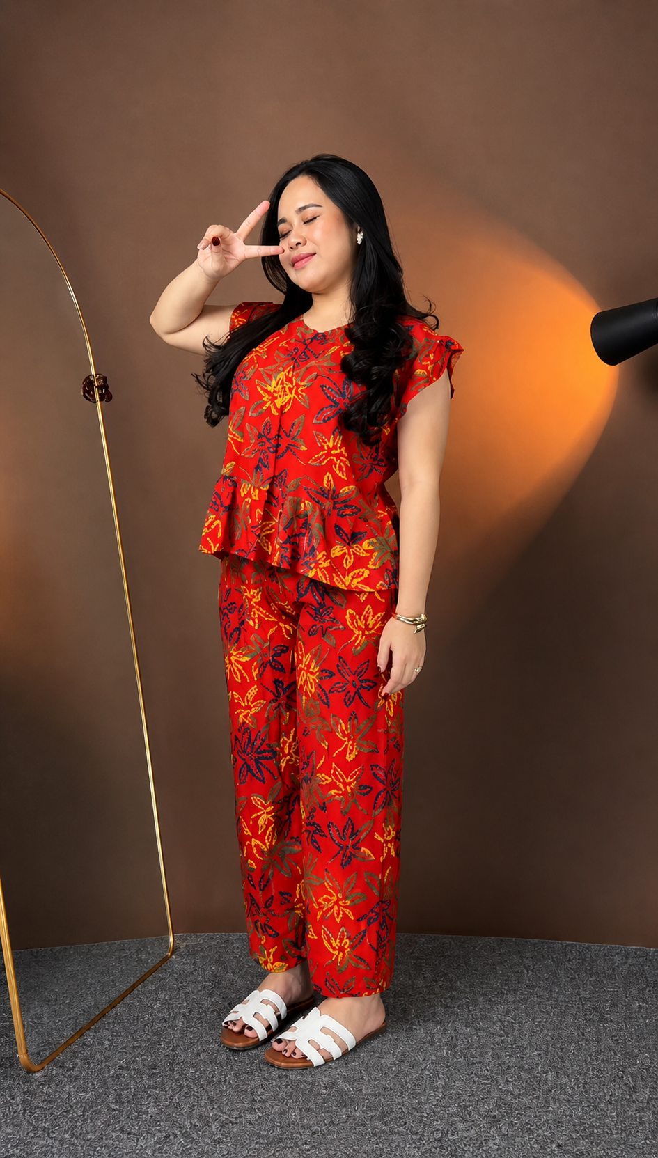 Red Floral Printed Co-Ord Set for Women
