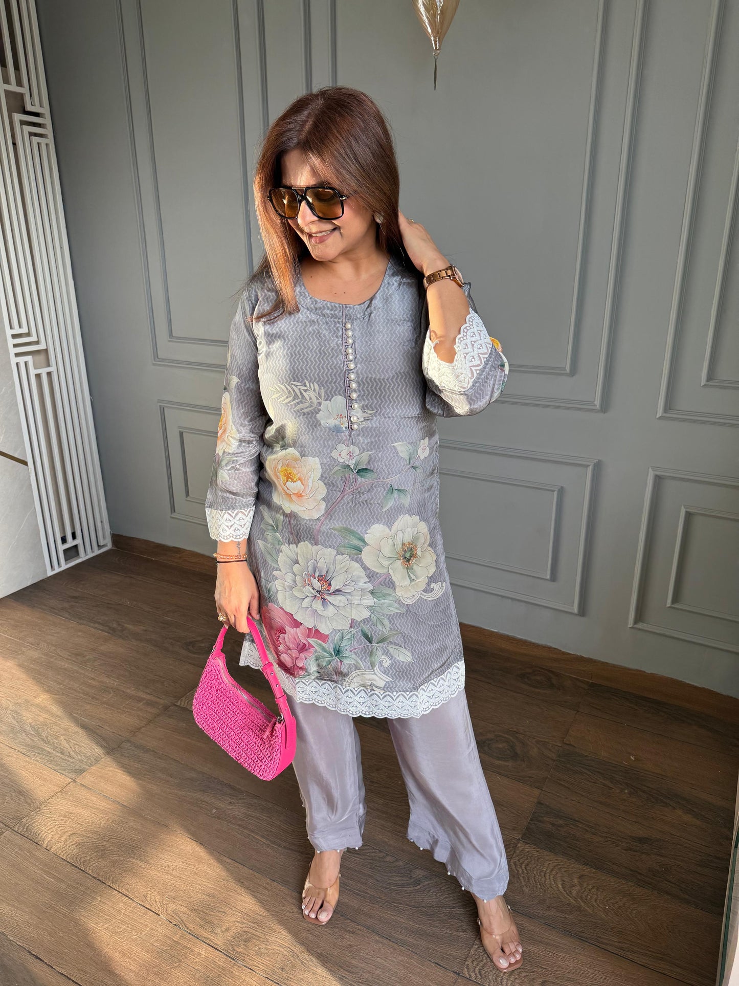 Crepe co-ord set with farshi pants (Syeda)
