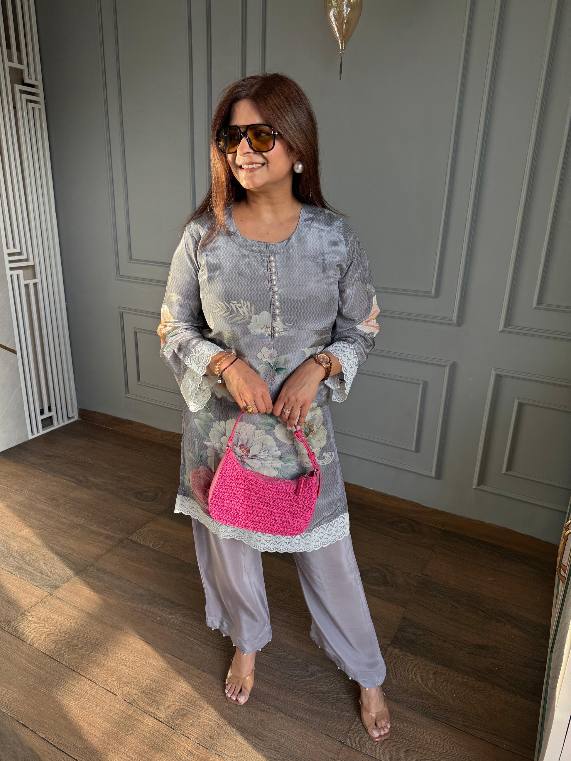 Crepe co-ord set with farshi pants (Syeda)