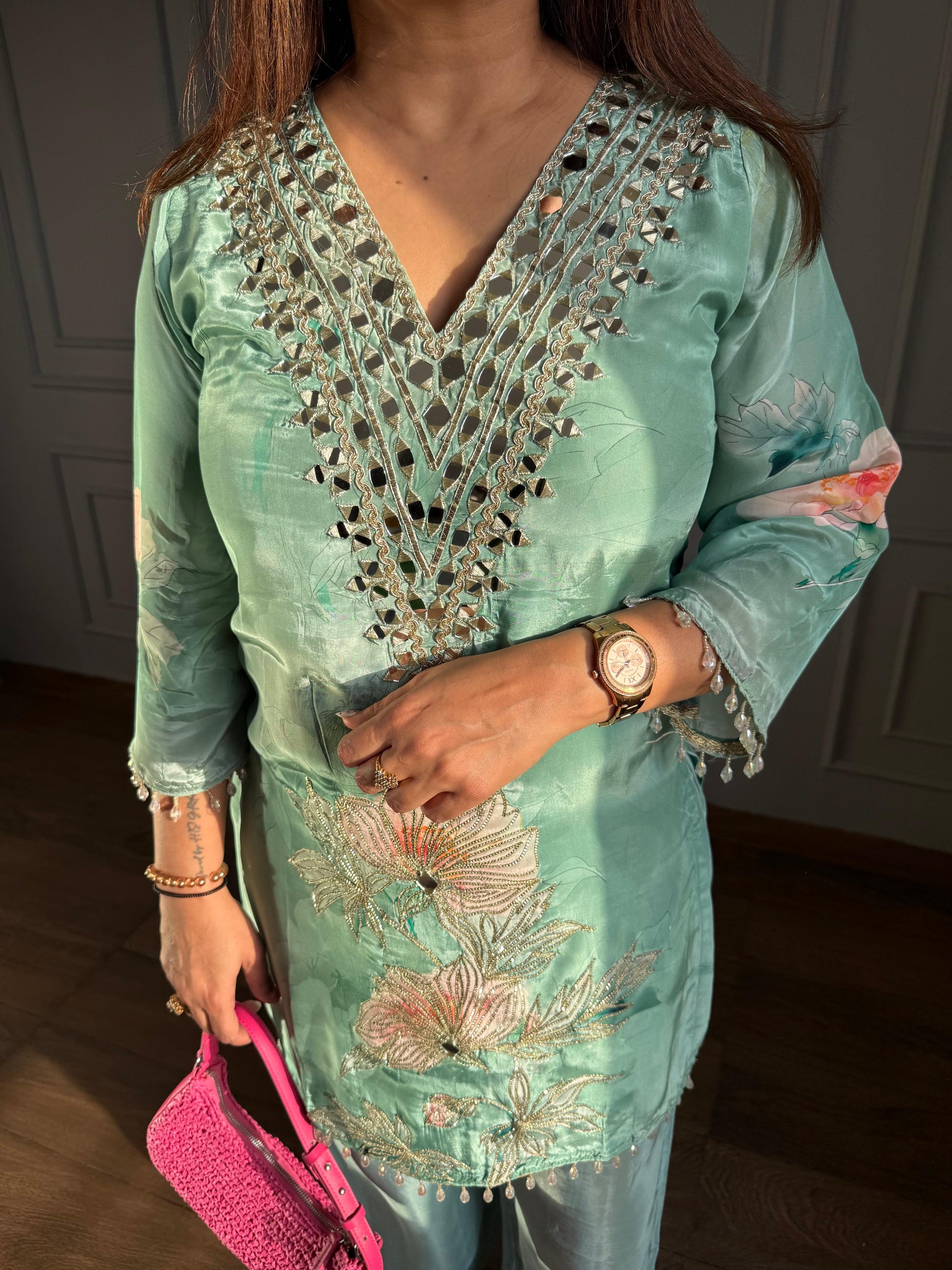 Crepe co-ord set with farshi pants (Syeda)
