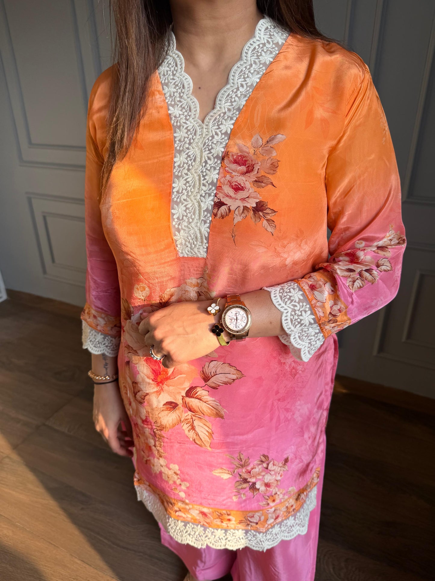 Crepe co-ord set with farshi pants (Syeda)