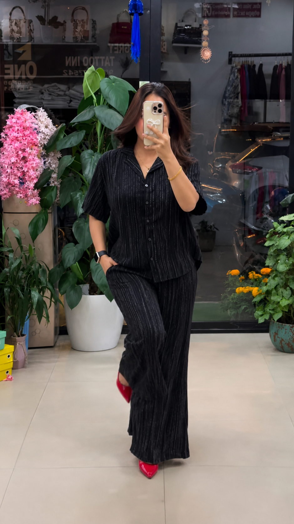 Black Pure Linen Co-ord Set