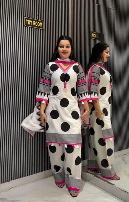 Off White & 4 Color Farshi Salwar Suit