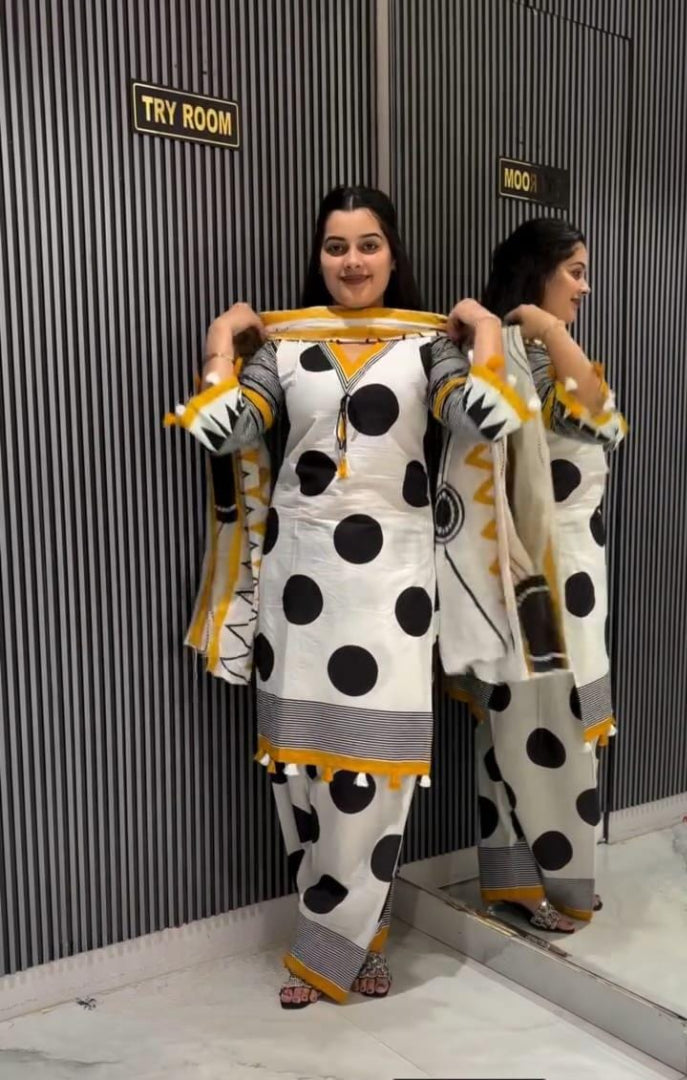 Off White & 4 Color Farshi Salwar Suit