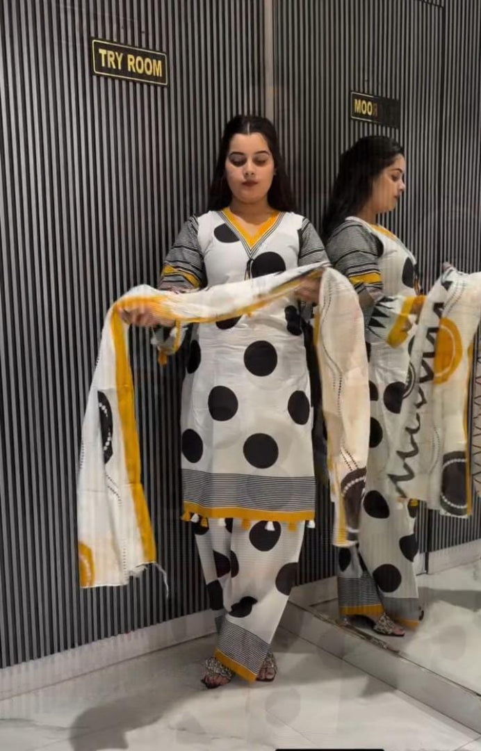 Off White & 4 Color Farshi Salwar Suit