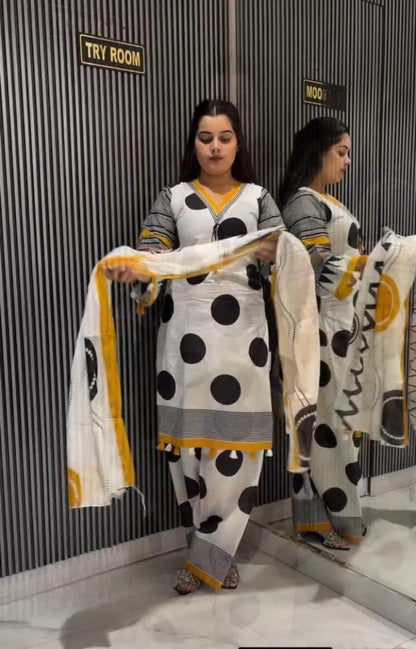 Off White & 4 Color Farshi Salwar Suit
