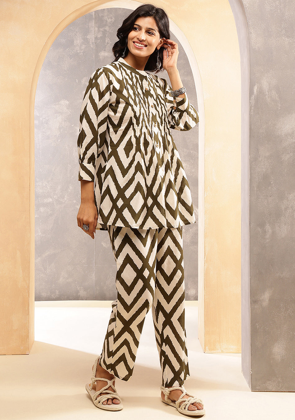 Aravalii Olive Nomad Co-Ord Set