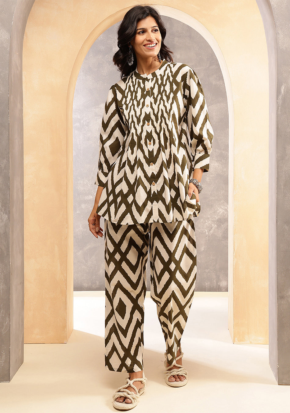 Aravalii Olive Nomad Co-Ord Set