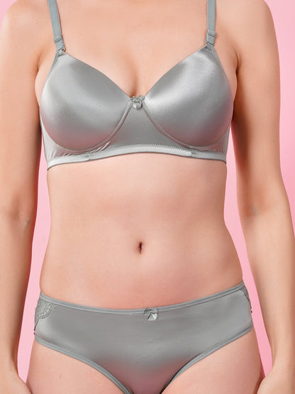 Shine Luxury Padded Bra & Panty Set | Elegant Smooth Fit Lingerie (BUTTER SHINE PAD SET)