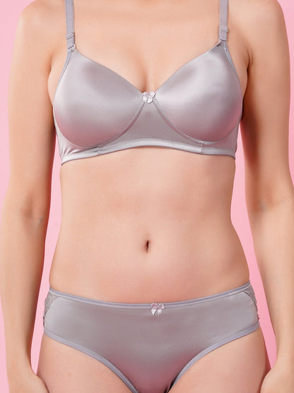 Shine Luxury Padded Bra & Panty Set | Elegant Smooth Fit Lingerie (BUTTER SHINE PAD SET)