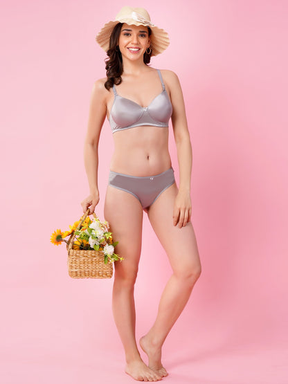 Shine Luxury Padded Bra & Panty Set | Elegant Smooth Fit Lingerie (BUTTER SHINE PAD SET)