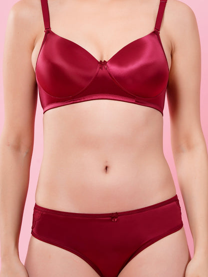 Shine Luxury Padded Bra & Panty Set | Elegant Smooth Fit Lingerie (BUTTER SHINE PAD SET)