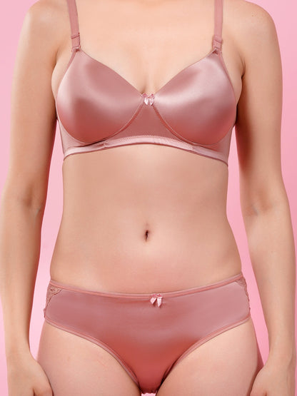 Shine Luxury Padded Bra & Panty Set | Elegant Smooth Fit Lingerie (BUTTER SHINE PAD SET)