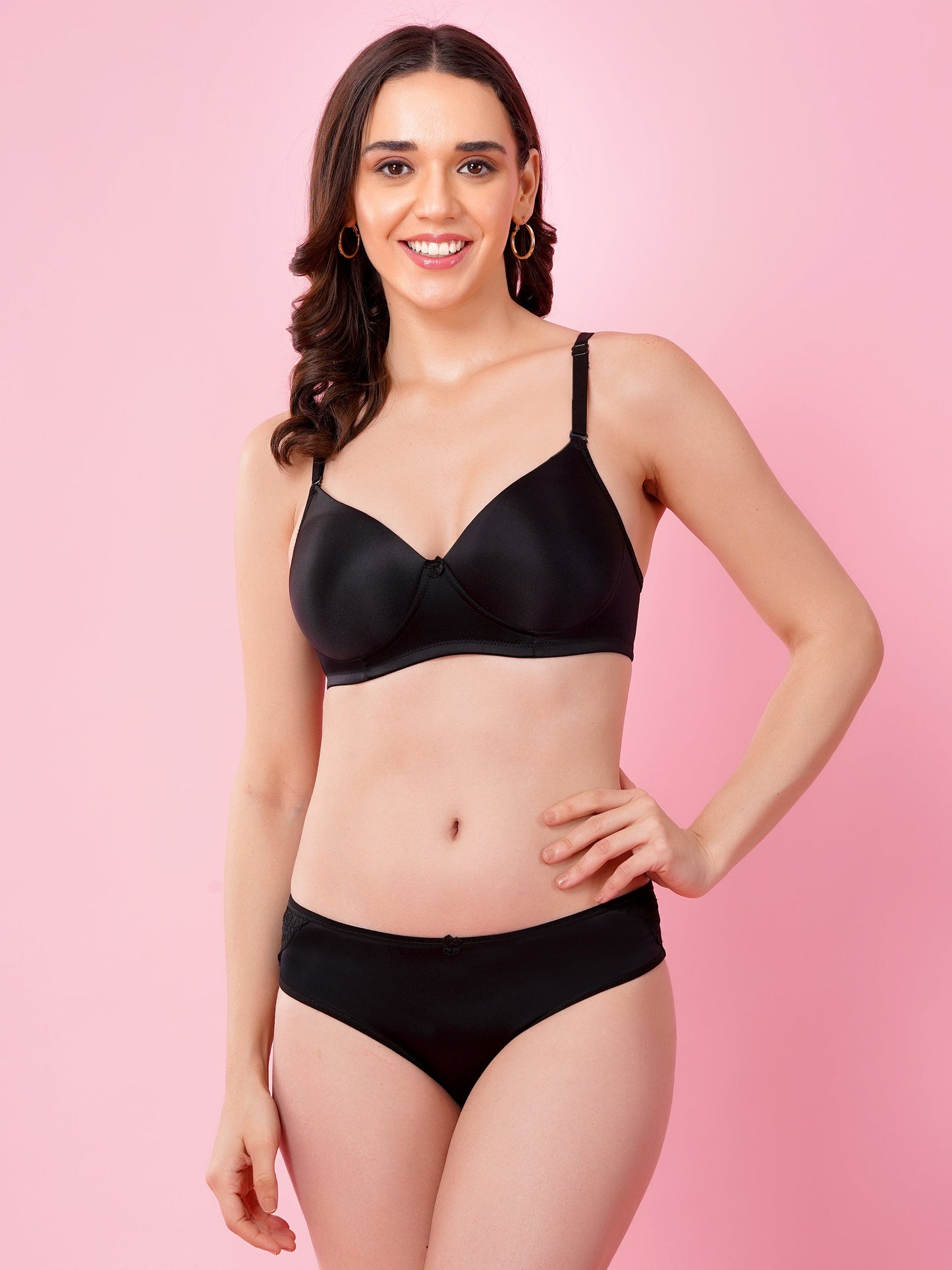 Shine Luxury Padded Bra & Panty Set | Elegant Smooth Fit Lingerie (BUTTER SHINE PAD SET)
