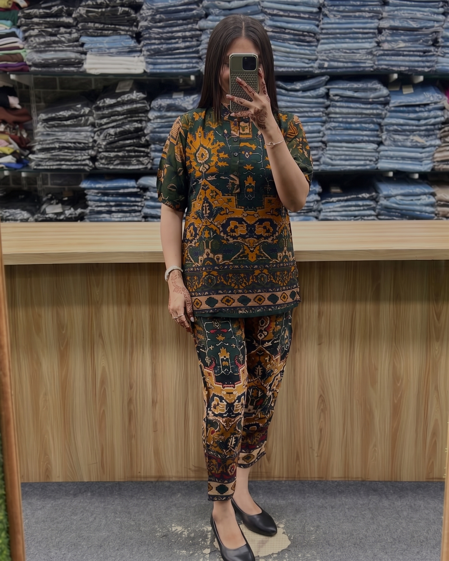 Printed Asymmetric Top With Palazzo Set