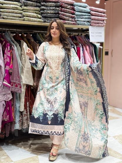 Hoor elegance suit - Pakistani lawn cotton