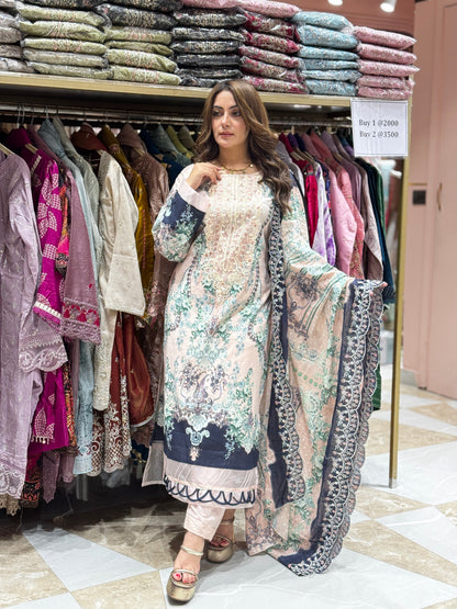 Hoor elegance suit - Pakistani lawn cotton