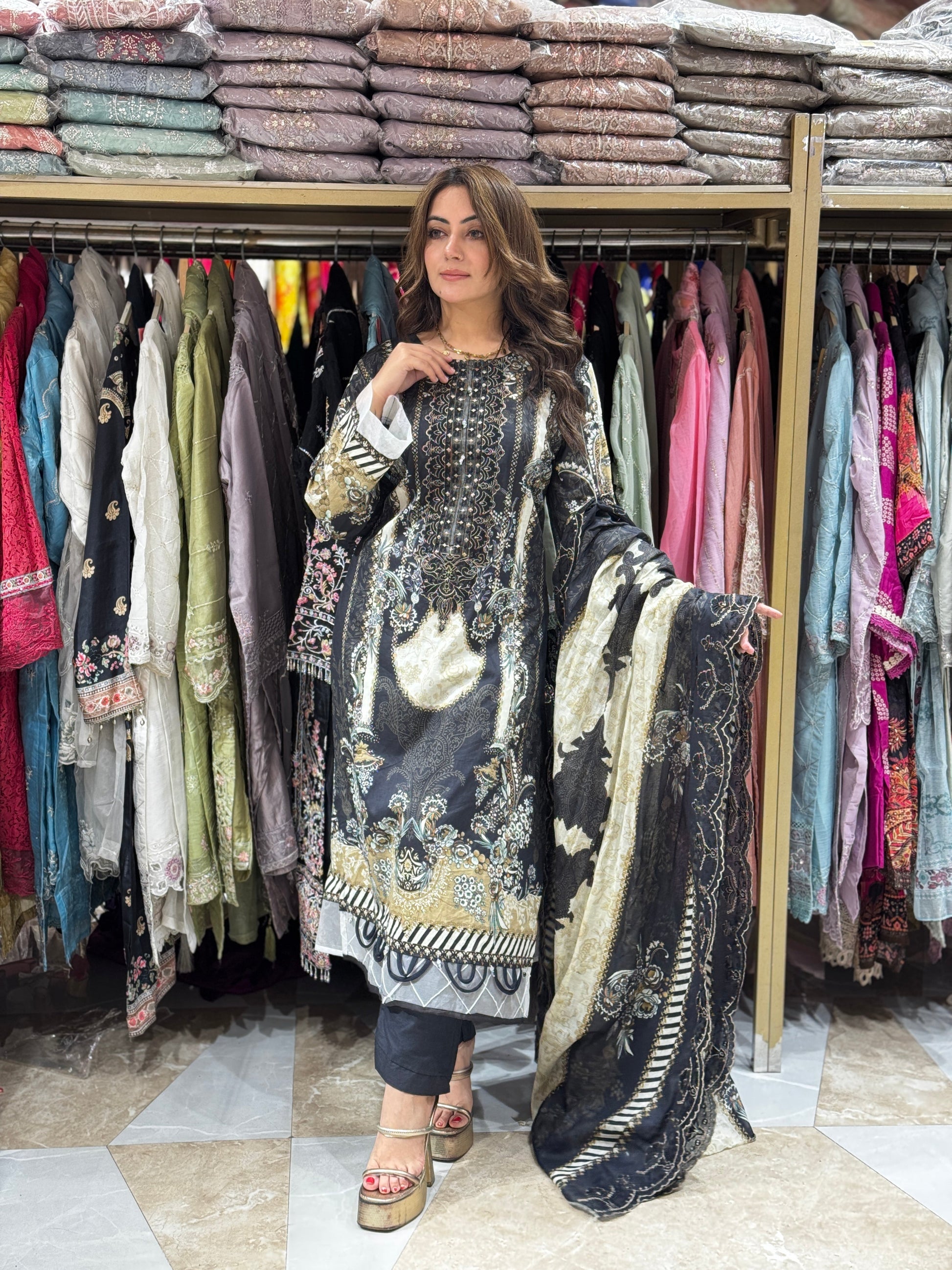Rukhsar Radiance suit - Pakistani lawn cotton