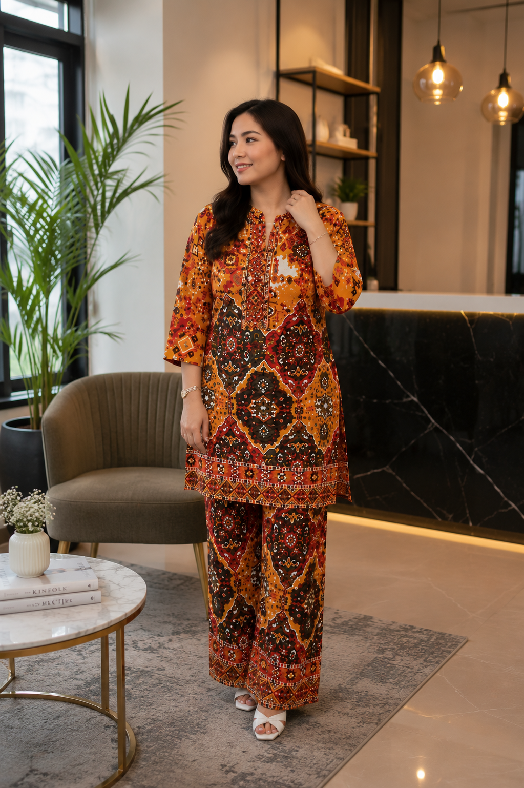 Premium Ethnic Printed Kurta Pant Set