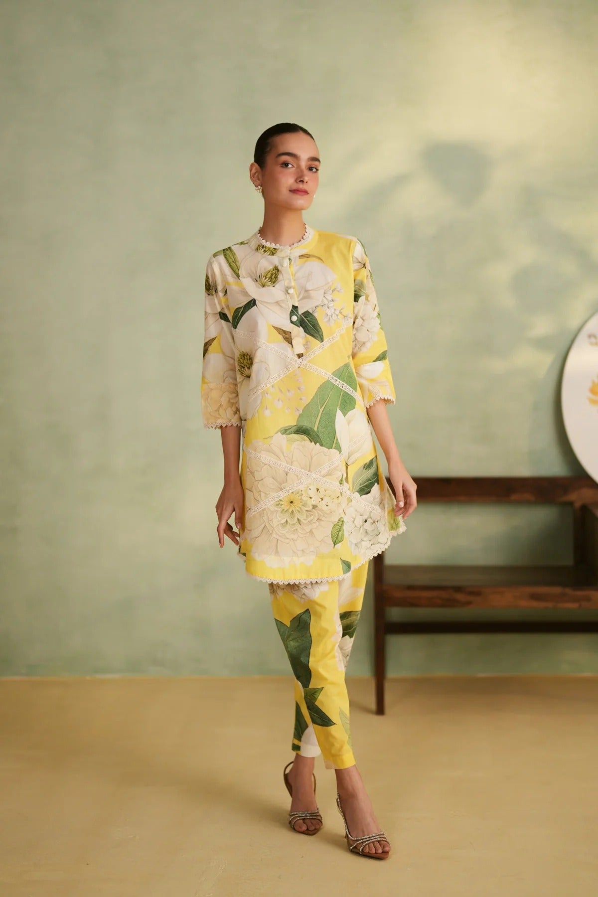 Elegant Summer Floral Kurti Co-Ord Set with Dupatta