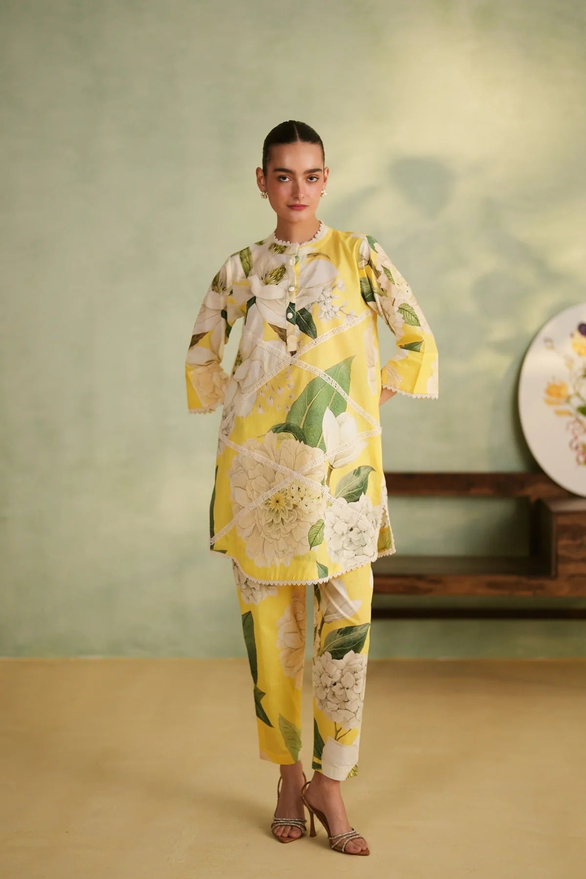 Elegant Summer Floral Kurti Co-Ord Set with Dupatta