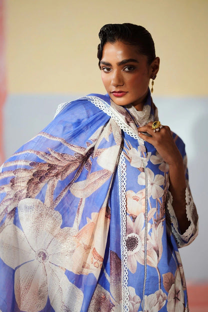 Elegant Blue Botanical Print Co-Ord Set
