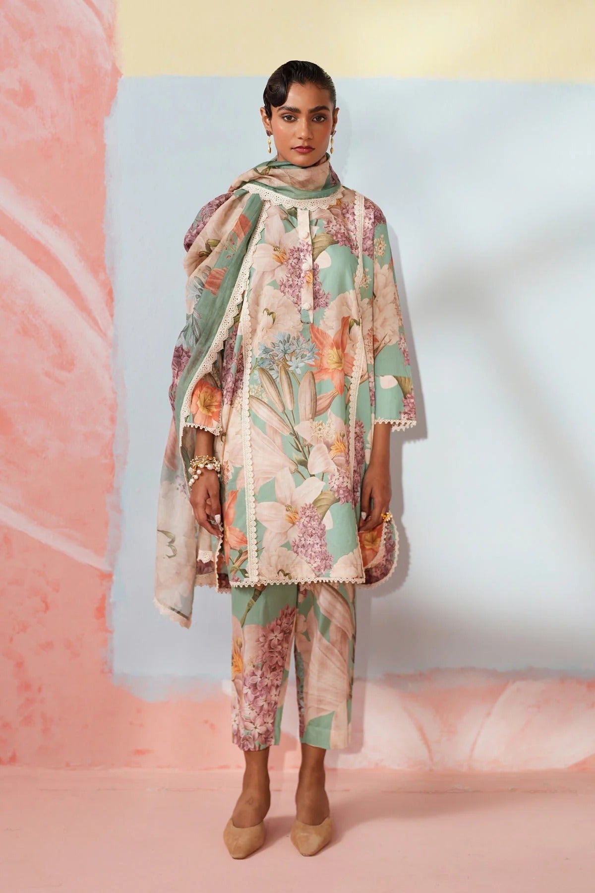Mint Petal Ensemble kurta set