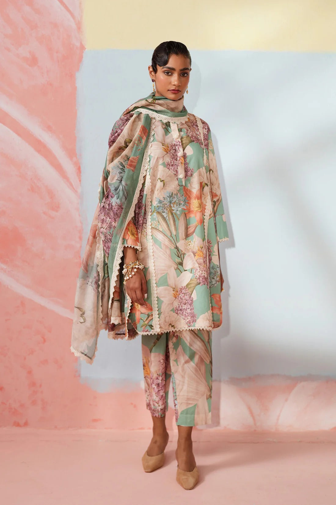 Mint Petal Ensemble kurta set
